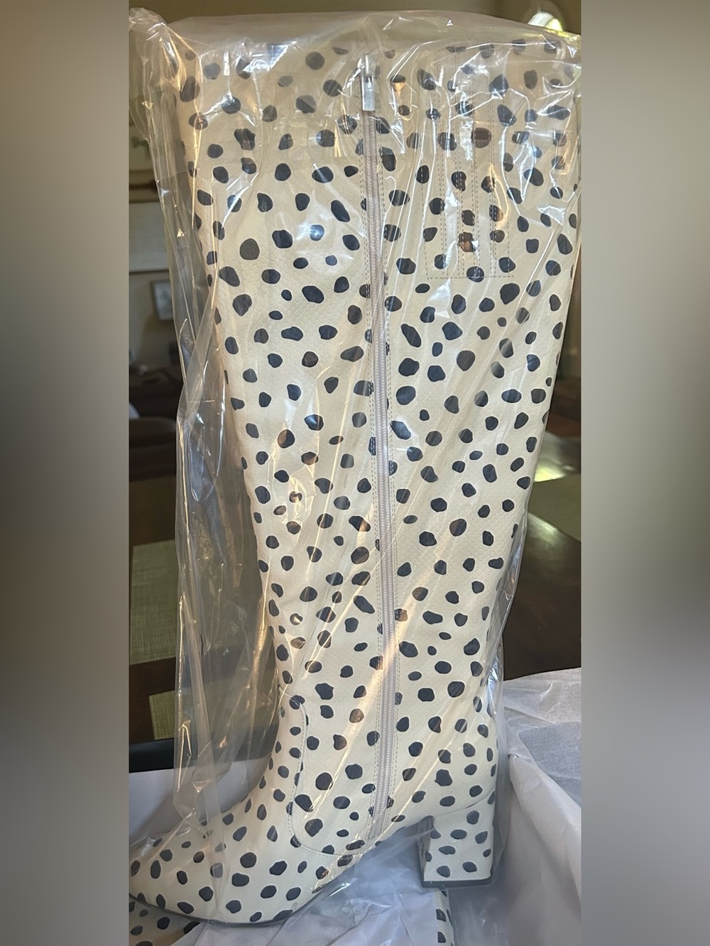 Eloquii White One-Piece Footie with Black Spot Print